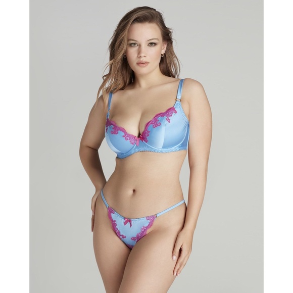 Agent Provocateur Molly Blue Pink Thong AP2 Small NWT - Picture 4 of 10